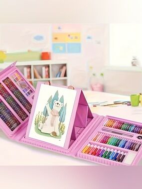 (29) - 228 Piece Kids Art Set – Markers, Crayons, Colored Pencils + Case